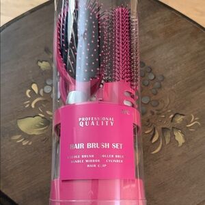 Pink Hair Brush Set - 5pc Styling Kit